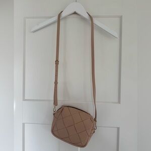 Tan Quilted Crossbody Bag